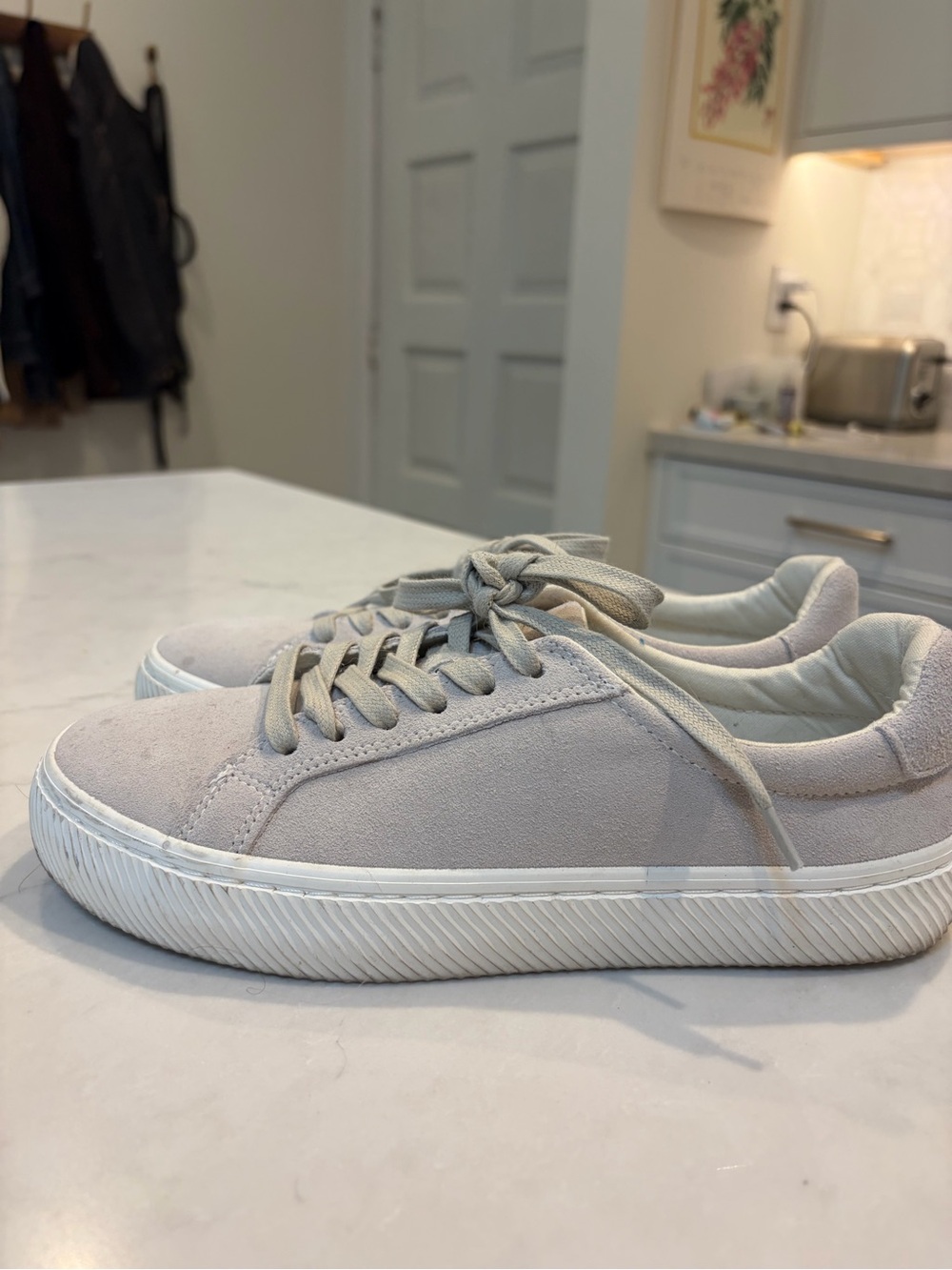Quince Light Gray Suede Low-Top Sneakers